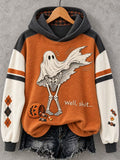 Women's Casual Halloween Print Long-Sleeve Sweatshirt