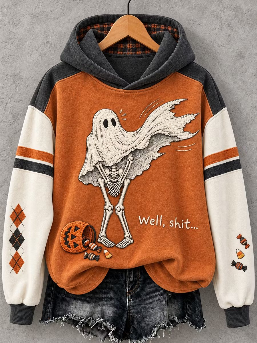 Women's Casual Halloween Print Long-Sleeve Sweatshirt