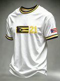 Men's Puerto Rico Baseball Print Short-Sleeve T-Shirt