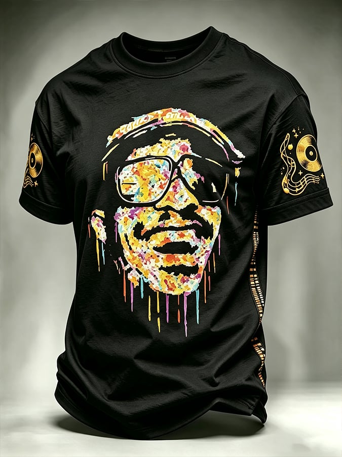 Men's Singer Print Casual T-Shirt