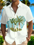Men's Sings Puerto Rican Print Short Sleeve Shirts