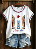 Women's Puerto Rican Print Short-Sleeve T-Shirt