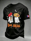 Men's Puerto Rico Halloween Printed Short-Sleeve T-Shirt
