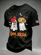 Men's Puerto Rico Halloween Printed Short-Sleeve T-Shirt