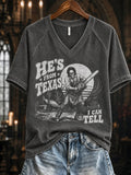 Women'S He's From Texas I Can Tell Print T-Shirt