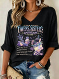 Women's Midnight Margaritas Print V Neck Top
