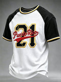 Men's Puerto Rico Baseball Print Short-Sleeve T-Shirt