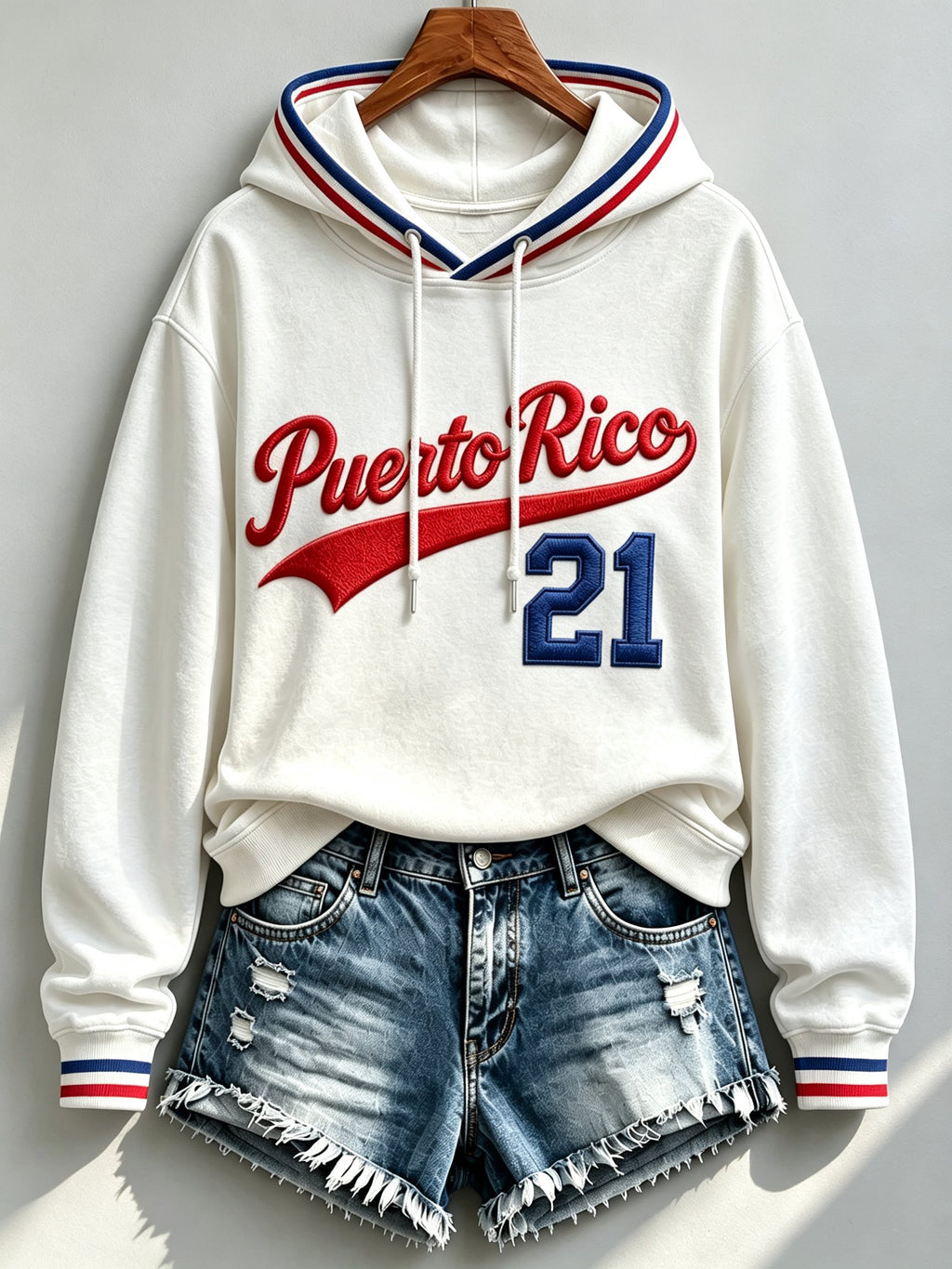 Women's Baseball-themed casual printed long-sleeve sweatshirt, No. 21