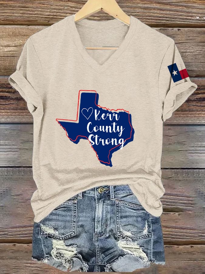 Women's Pray For Kerr County Kerr County Strong Print T-shirt