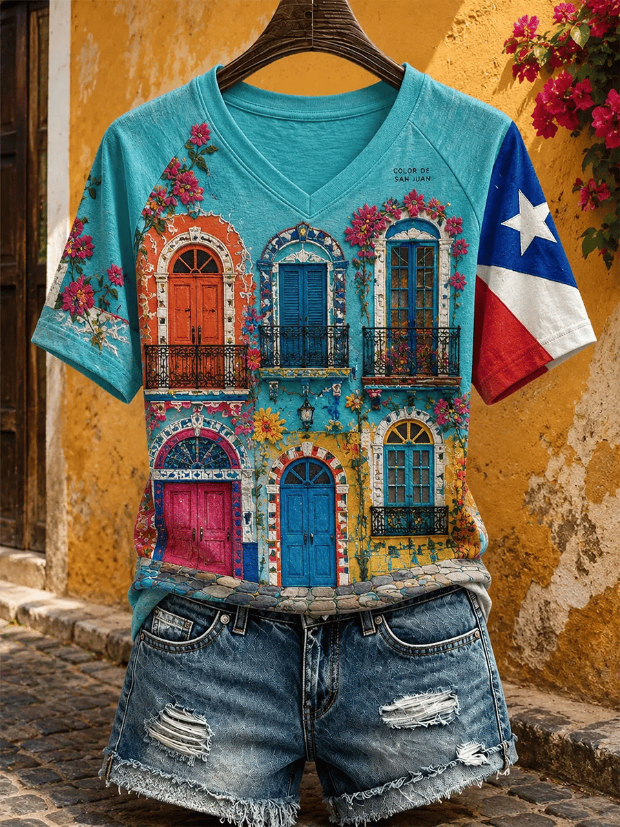 Women's Puerto Rican Art Print Top