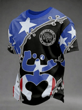 Men's Puerto Rico Print Casual T-Shirt