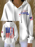 Women's The Fading Of The Red White And Blue Print Casual Sweatshirt