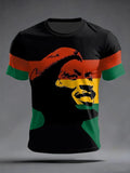 Men's Retro Reggae Music Print Short Sleeve T-shirt