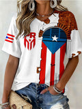 Women's Puerto Rico Art Printed Baseball Jersey