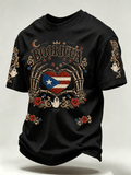 Men's Puerto Rico Halloween Printed Short-Sleeve T-Shirt