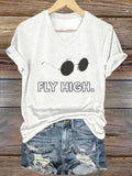 Women's "Hot Singer" Printed V-Neck T-Shirt