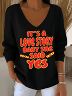 Women's Hot Spot Print Knit Long Sleeve Top