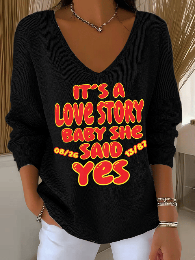 Women's Hot Spot Print Knit Long Sleeve Top