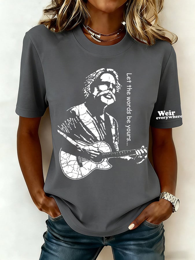 Women's Let The Words Be Yours Print Round Neck T-shirt