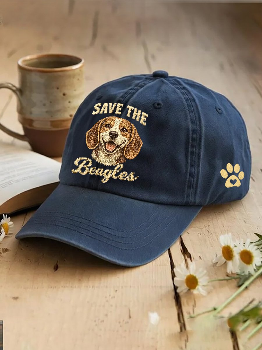 Unisex Save The Beagles Printed Hat