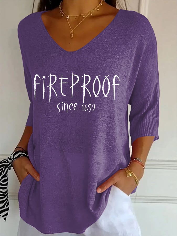 Women's Fireproof Since 1692  Print Casual T-Shirt
