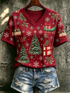 Women's Christmas Print Cozy T-shirt