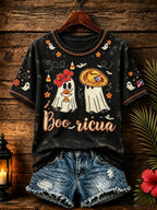 Women's Puerto Rico Halloween Print T-Shirt