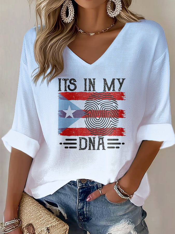 Puerto Rico colorful printed long sleeve top