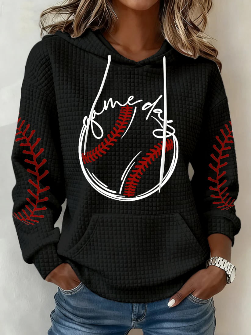 Women's Baseball  Print Hoodie