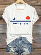 Women's Amity Island 1975 Print T-shirt