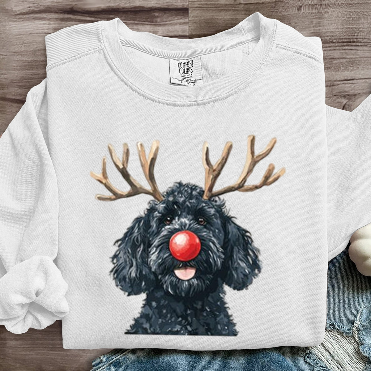 Funny Dog Christmas Art Print Sweatshirt