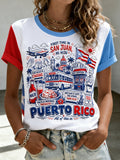 Women's Puerto Rico Pride Art Printed T-shirt