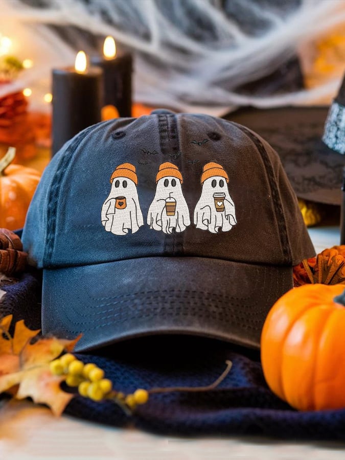 Unisex Halloween Cute Ghost Print Hat
