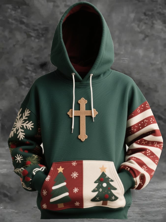 Men's casual Christmas faith print sweatshirt