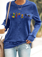 Retro Animals Print Sweatshirt