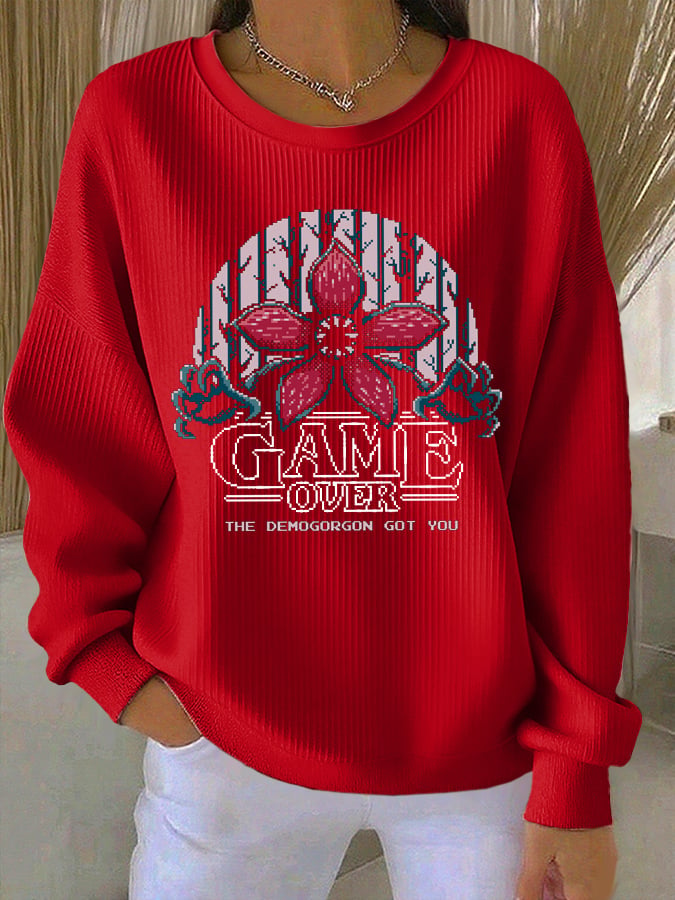 Women's Casual Print Long Sleeve Knit Top