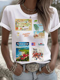 Puerto Rico Singer Printed Crew Neck T-shirts