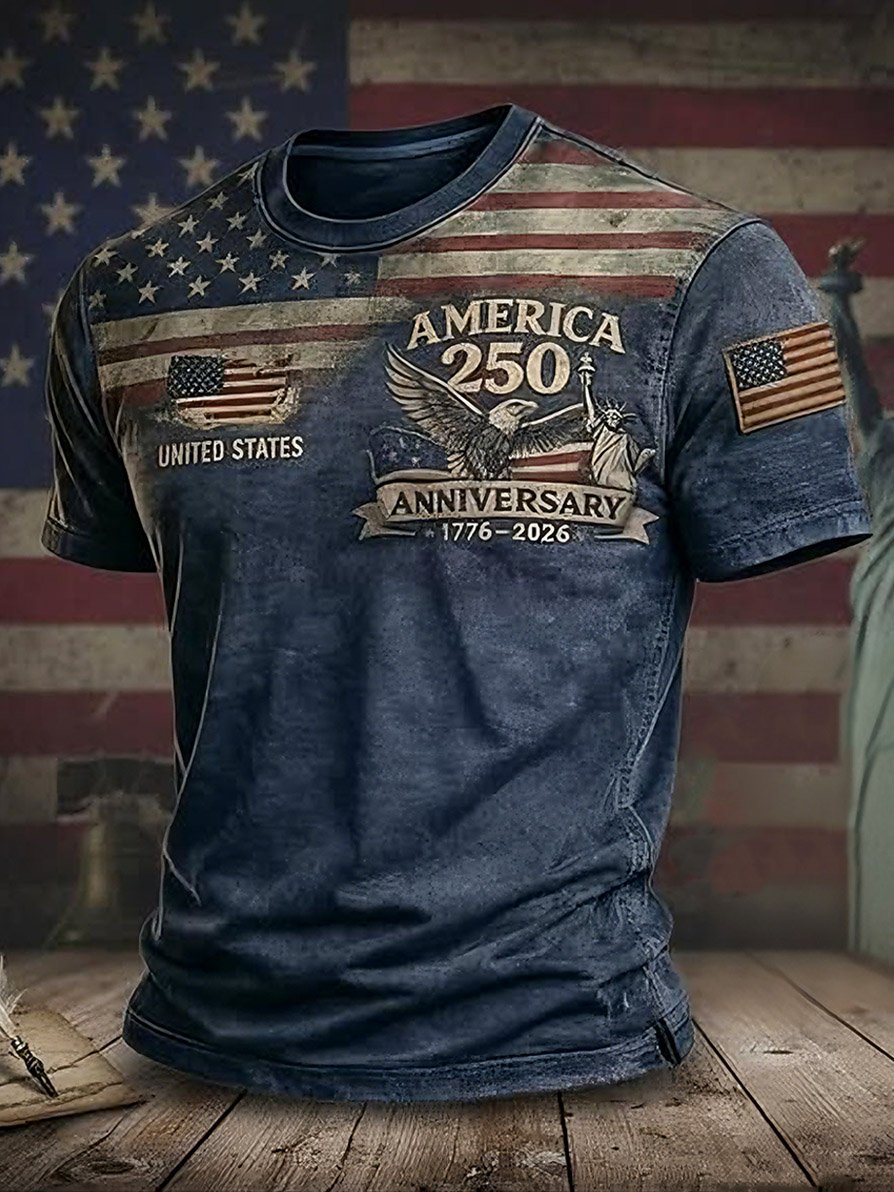 Men's Retro 250th Anniversary American Short-Sleeve T-Shirt