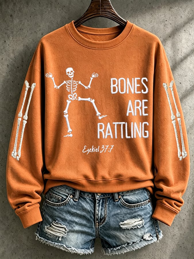 Women's Casual Printed Long-Sleeve Sweatshirt