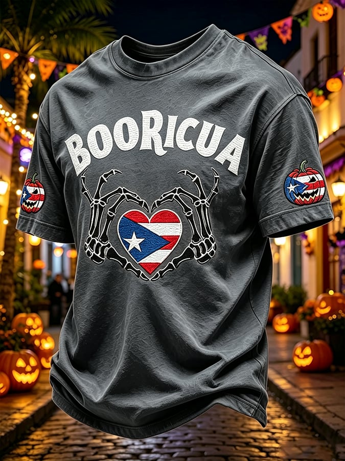 Men's Halloween In Puerto Rico Print Short-Sleeve T-Shirt