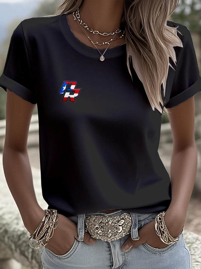 Women's Printed Round Neck T-Shirt