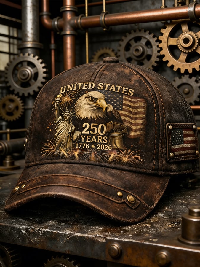 Unisex casual hat with 250th anniversary print