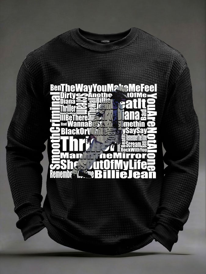 Men's Pop Music Legend  Print Crew Neck Top