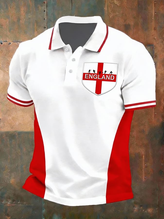Men's England Rugby Printed Polo Shirt