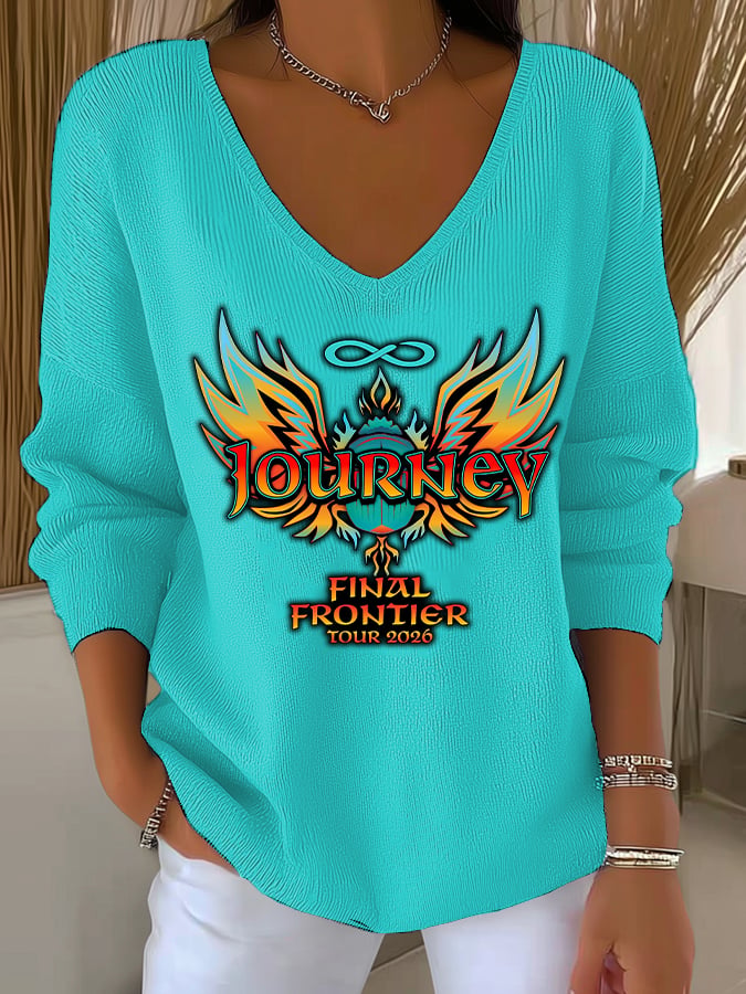 Women's Music Tour Print Round Neck Sweatshirt