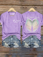 Women's Mysterious Camp Angels Are Forever in Our Hearts Printed Casual T-shirt