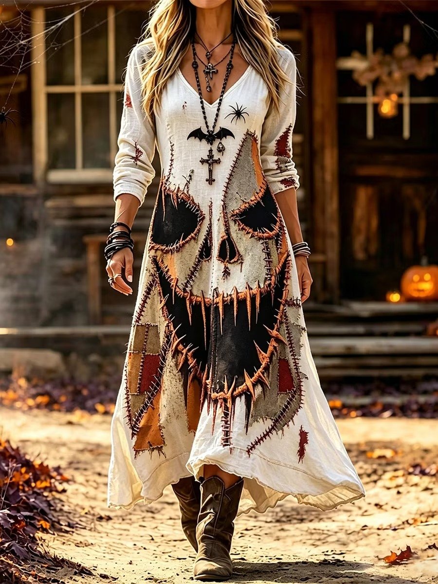 Women's Casual Halloween Print Dress