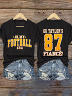 Women's In My Football Era Printed Casual T-Shirt