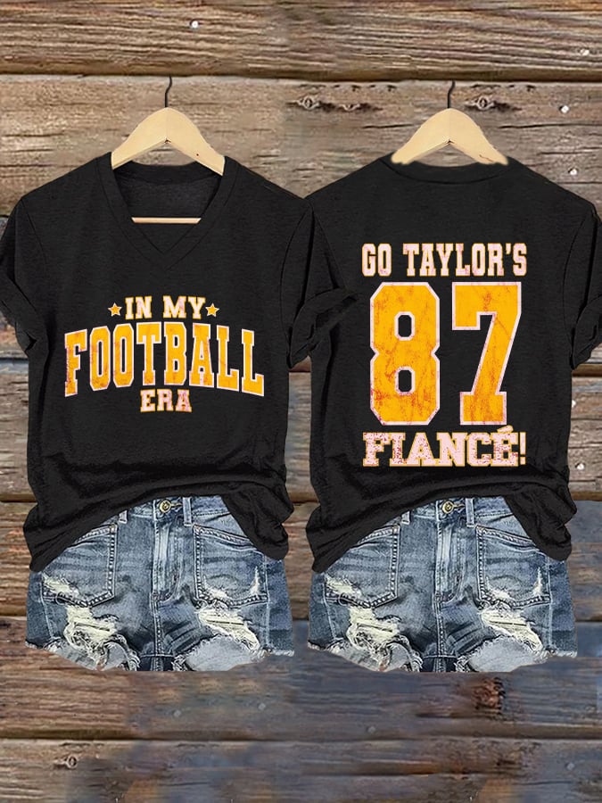 Women's In My Football Era Printed Casual T-Shirt