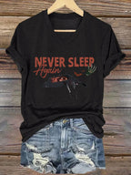 Women's Halloween Horror Nightmare Print V-Neck T-Shirt